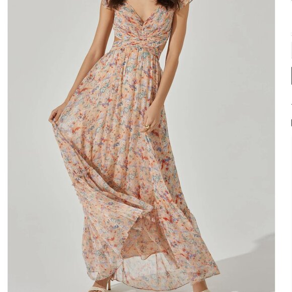 ASTR THE LABEL - Size M Primrose Floral Strappy Back Maxi Dress - Picture 1 of 2